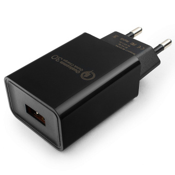 Сетевое зарядное устройство Cablexpert MP3A-PC 18W USB-A Black