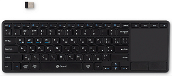 Клавиатура беспроводная Oklick K614W slim Multimedia Touch черный