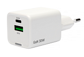 Сетевое зарядное устройство Cablexpert MP3A-PC 30W USB-C USB-A белый