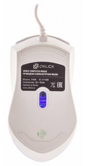 Мышь проводная Оклик 245M белый