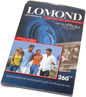 Бумага Lomond [A5] суперглянцевая, 260гр/м2, 20л