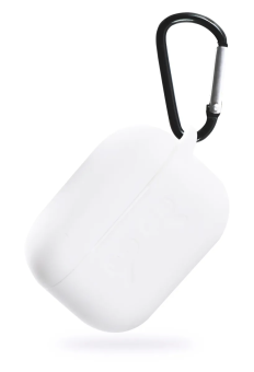 Чехол для наушников Apple Airpods Pro - Gurdini прорезиненный soft touch c карабином белый