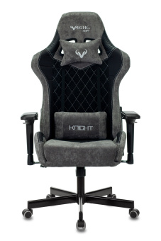 Кресло Zombie VIKING 7 KNIGHT Fabric (текстиль/эко.кожа, мех. качания, крест. металл, до 120 кг) Чер