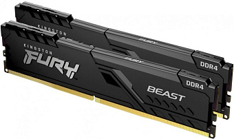 Модуль памяти DDR4 16Gb PC4-25600 3200MHz Kingston Fury Beast Black (Kit of 2)