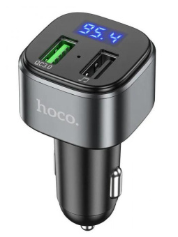 Автомобильное зарядное устройство Hoco E67 FM-трансмиттер, USB, QC3.0, черный
