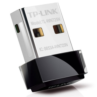 Сетевая карта USB2.0 TP-Link TL-WN725N (802.11b/g/n, до 150Mbps, 2.4GHz)