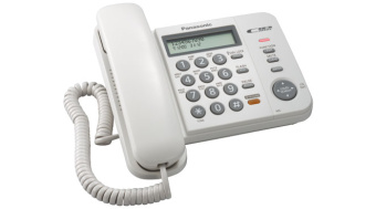 Телефон проводной Panasonic KX-TS 2356 RUW (АОН, белый)