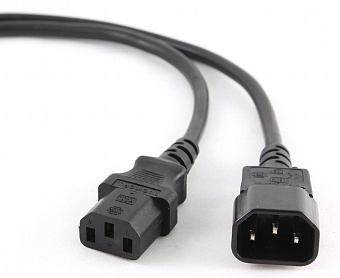 Кабель питания 220V C13 - C14, 1.8м, 16А, черный (удлинительный)