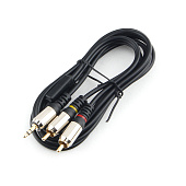 Кабель аудио-видео 3.5Jack (m) < - > 2RCA (m)  1.5м, Cablexpert, блистер, черный