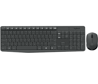 Комплект беспроводной (клавиатура+мышь) Logitech MK235 Wireless USB серый