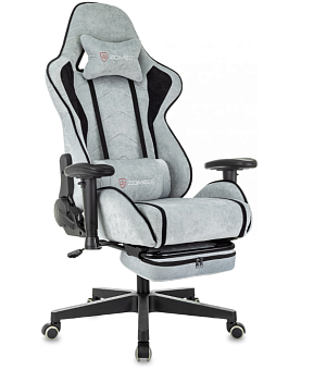 Кресло Zombie DRIFT (ткань, мех. качания, крест. пластик, до 120 кг) Серо-Голубое