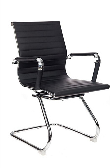 Кресло Бюрократ CH-883-LOW-V/BLACK (эко.кожа, металл хром, до 120 кг) Черный