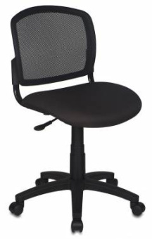 Кресло Бюрократ CH-296NX (сетка/ткань, без мех. качания, крест. пластик, до 100 кг) Черный