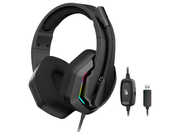 Наушники проводные A4Tech Bloody G260 (20 Гц - 20 кГц, 7.1 Виртуальный звук, RGB-подсветка, 2м, USB) черный