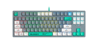 Клавиатура проводная A4Tech Bloody S87 Energy (маханика, горячая замена свитчей (HOT Swap), RGB) серый/белый