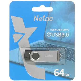 Флешка .64Gb Netac U505 USB3.0 металлическая поворотная крышка