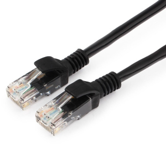 Кабель патч-корд .Patch cord кат.5e  1.5м, Гарнизон, многожильный, чёрный