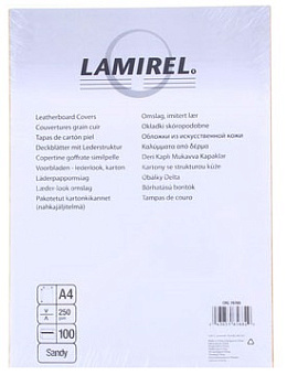 Обложка для переплёта Lamirel A4 Delta (тиснение под кожу, 250 мкм., 100 шт) песочная