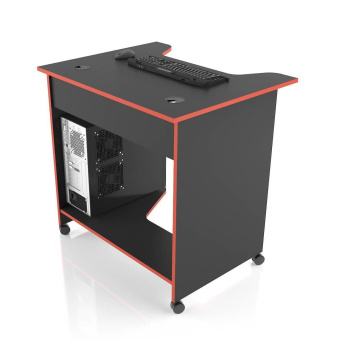 Стол компьютерный MaDXRacer XMINI XG08 "800х650х750" черный, кромка красная