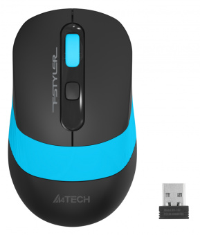 Мышь беспроводная A4Tech Fstyler FG10 2000dpi черный/синий