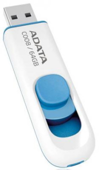 Флешка .64Gb ADATA [C008] белый-синий USB