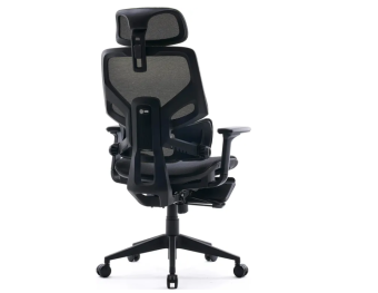 Кресло Cactus CS-CHR-MC01-LGNBK (сетка/ткань, с подголов., подст.для ног) Черный-салатовый