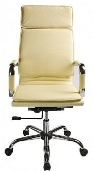 Кресло Бюрократ CH-993 (эко.кожа, мех. качания, крест. металл хром, до 120 кг) Слоновая Кость