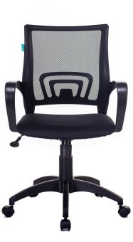 Кресло Бюрократ CH-695NLT (сетка/ткань, без мех. качания, крест. пластик, до 120 кг) Черный