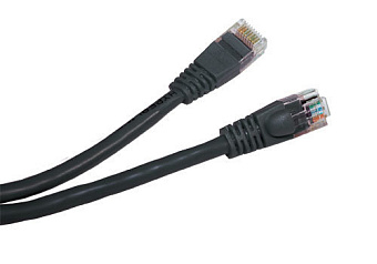 Кабель патч-корд .Patch cord кат.5e  1.0м, Cablexpert, многожильный, черный