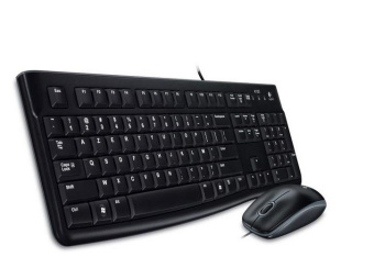 Комплект проводной (клавиатура+мышь) Logitech MK120 Desktop USB Black