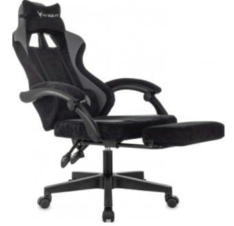 Кресло Knight Custom/F черный/серый крестов. пластик подст.для ног