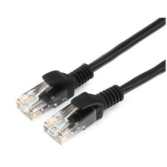 Кабель патч-корд .Patch cord кат.5e  0.5м, Гарнизон, многожильный, чёрный