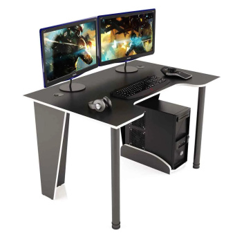 Стол компьютерный MaDXRacer XBASIC XG14 "1400х800х750" черный, кромка белая