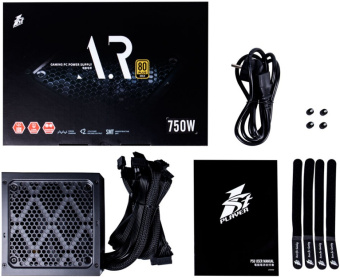 Блок питания .750W 1STPLAYER PS-750AR (120mm, 24+8pin, 4*8pin, 5*SATA, 3*Molex, 80 Plus Gold)