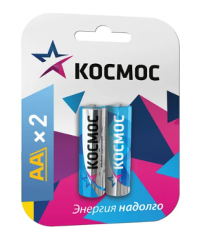 Элемент питания AA, 1.5V,  2шт, Космос LR6 BP-2