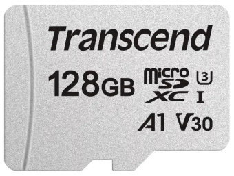 Карта памяти microSD 128Gb Transcend microSDXC CLASS 10 UHS-I U3 V3 + адаптер SD