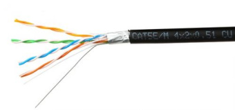 Кабель витая пара внешний 4 пары FTP кат.5e (100м) медный с тросом SkyNet Premium (Fluke Test)