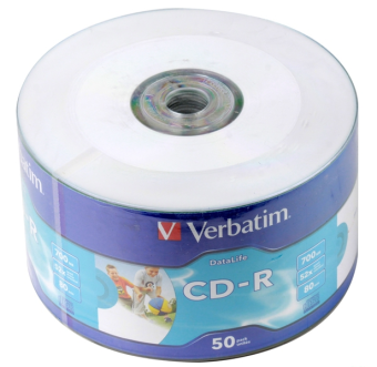 Диск CD-R 700 Mb Verbatim 52x  Shrink, Ink Printable (50шт.)