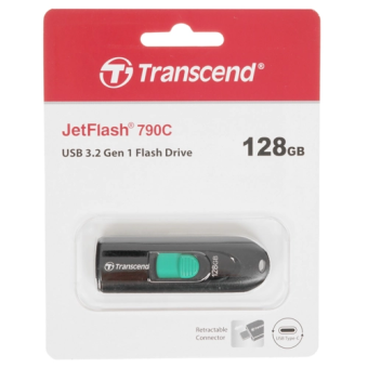 Флешка 128Gb Transcend JetFlash 790С Type-C черный