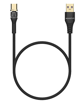 Кабель USB-A < - > USB-C, 1.2м, Maxvi MCw-61T 60W Black