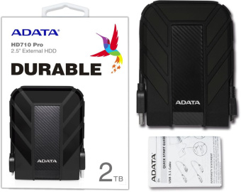 Внешний жесткий диск 2Tb ADATA HD710 Pro 2.5" USB3.1 Black