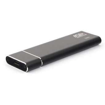 Внешний контейнер USB3.0 -> M.2", AgeStar 31UBNV5C NVME, M-key, алюминий, Type-C, черный