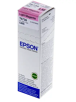 Картридж струйный EPSON T6736 для Epson L800/L805/L810/L850/L1800, светло-пурпурный