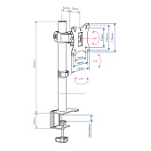 Крепление для монитора Arm Media LCD-T01 15"-32" макс.7кг настольный поворот и наклон