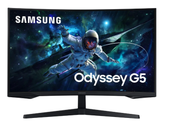 Монитор 32" Samsung Odyssey G5 (VA 2560x1440 1ms 165Hz HDMI DP изогнутый) черный