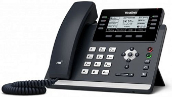 IP-телефон Yealink SIP-T43U, 12 линий, PoE, черный