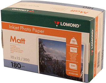 Бумага Lomond [10x15см] матовая, 180гр/м2, 300л (oem)