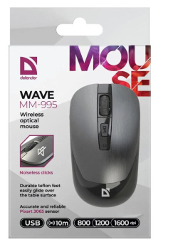 Мышь беспроводная Defender Wave MM-995 Silver
