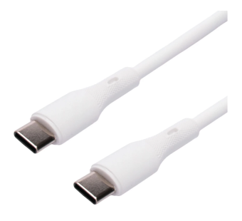 Кабель USB-C < - > USB-C, 1.0м, Cablexpert 65W PD/QC3.0 White