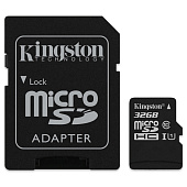 Карта памяти microSD 32Gb Kingston microSDHC CLASS 10  UHS-I + адаптер SD